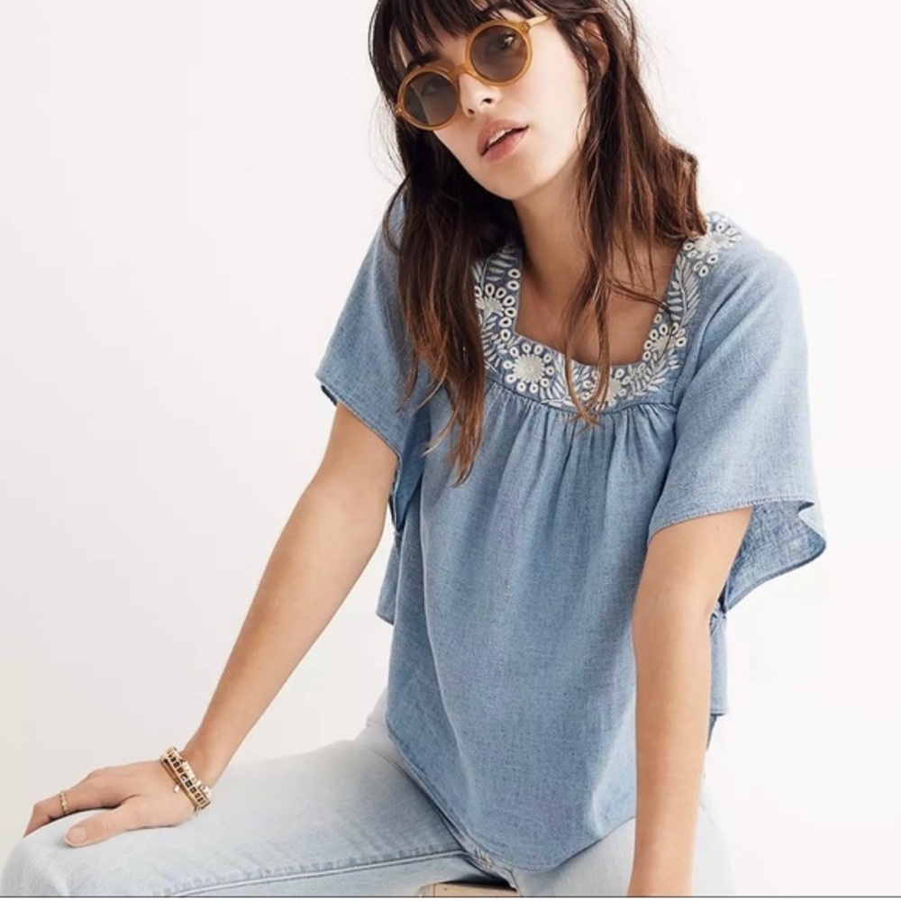 Madewell Denim Chambray Butterfly Top
